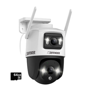 AI POWERED Guard Pro 3K PLUS Dual Lens PTZ Wi-Fi 6 Plug-in Security Camera with 64GB SD Card