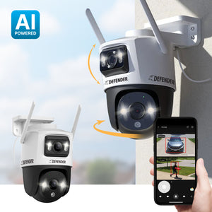 AI POWERED Guard Pro 3K PLUS Dual Lens PTZ Wi-Fi 6 Plug-in Security Camera with 64GB SD Card