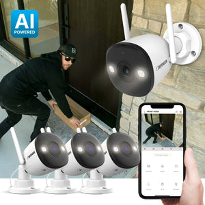 AI POWERED 4K Guard Pro Wi-Fi 6 Plug-in Security Camera, 3 Pack