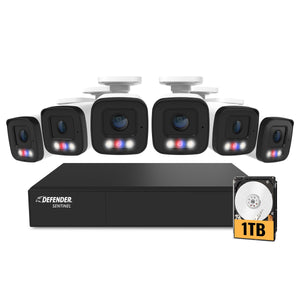 AI POWERED Sentinel 4K Ultra HD Wired 8 Channel PoE NVR  Security System, 6 Metal Cameras &  1TB HDD