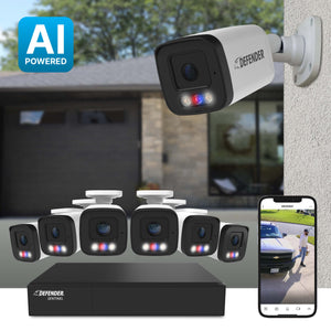 AI POWERED Sentinel 4K Ultra HD Wired 8 Channel PoE NVR  Security System, 1TB HDD & 6 Metal Cameras