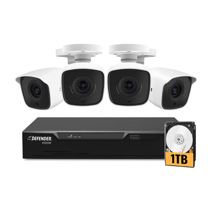 4K Vision Ultra 4 Channel DVR Security System with 1TB HDD & 4 Cameras (Certified Open Box)