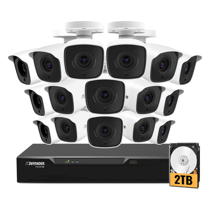 AI POWERED 4K Vision 16 Channel DVR Security System with 2TB HDD & 16 Cameras (Certified Open Box)