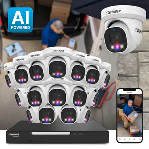 AI POWERED Sentinel Pro Turret 4K Wired 16CH NVR PoE Security System, 16 Metal Cameras & 2TB HDD