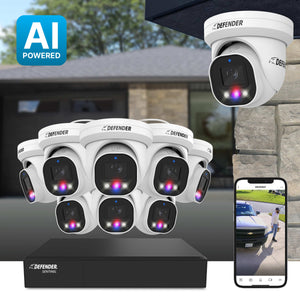 AI POWERED Sentinel Pro Turret 4K Wired 8CH NVR PoE Security System, 8 Metal Cameras & 1TB HDD