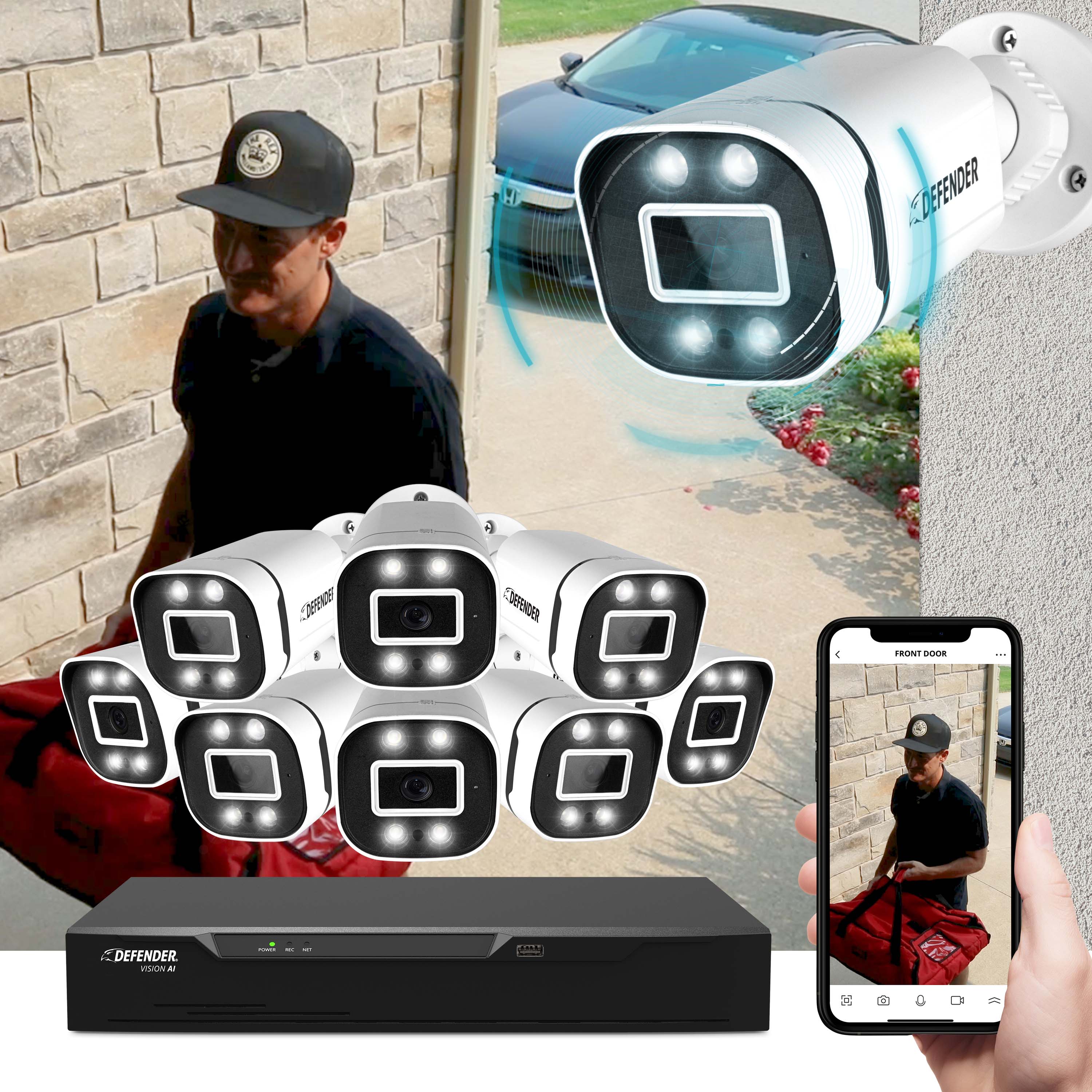 8 camera wireless security system fashion with dvr