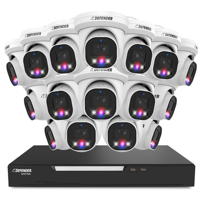 AI POWERED Sentinel Pro Turret 4K Wired 16CH NVR PoE Security System, 16 Metal Cameras & 12TB HDD