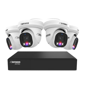 AI POWERED Sentinel Pro Turret 4K Wired 8CH NVR PoE Security System, 4 Metal Cameras & 1TB HDD