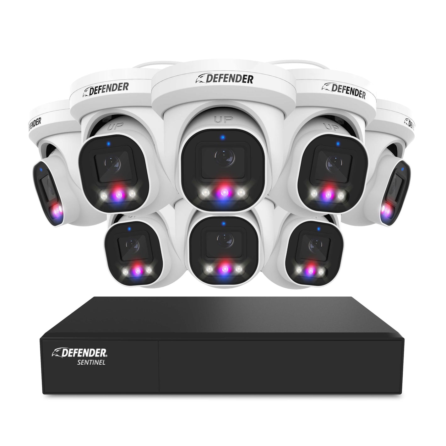 AI POWERED Sentinel Pro Turret 4K Wired 8CH NVR PoE Security System, 8 Metal Cameras & 1TB HDD